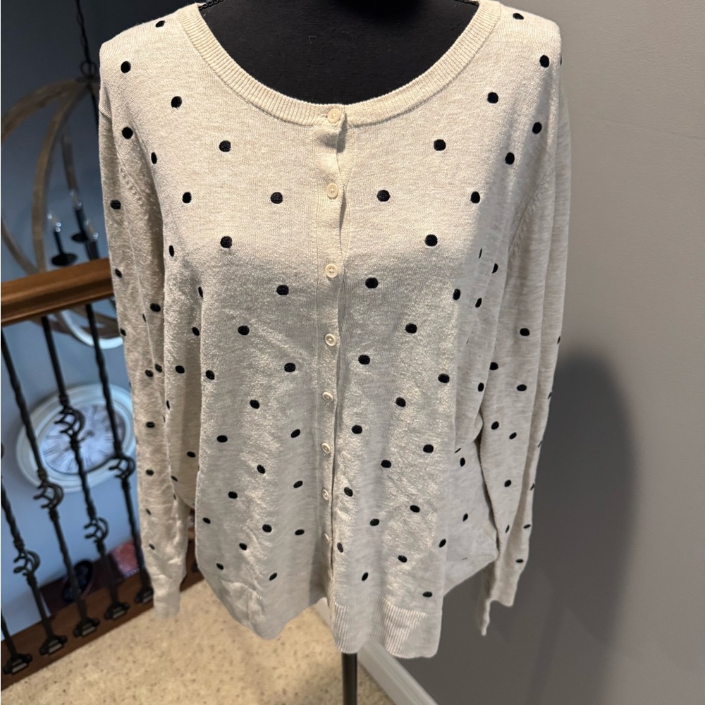 Old Navy Cream and Black Cardigan Tall